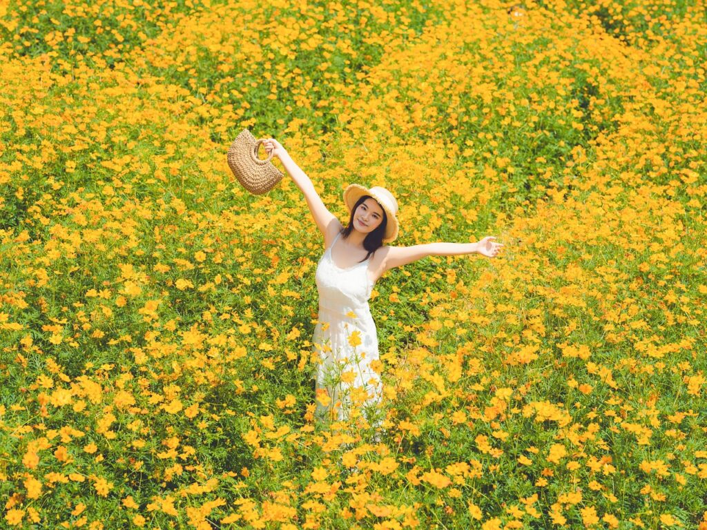 woman, flowers, meadow, garden, beautiful, beautiful flowers, in full bloom, flower wallpaper, flora, beauty, flower background, fashion, outdoors, nature